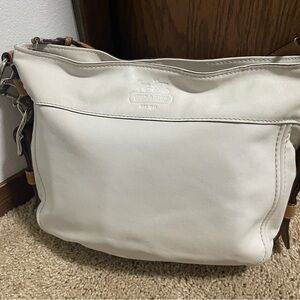 Coach White Leather Shoulder Hobo Bag